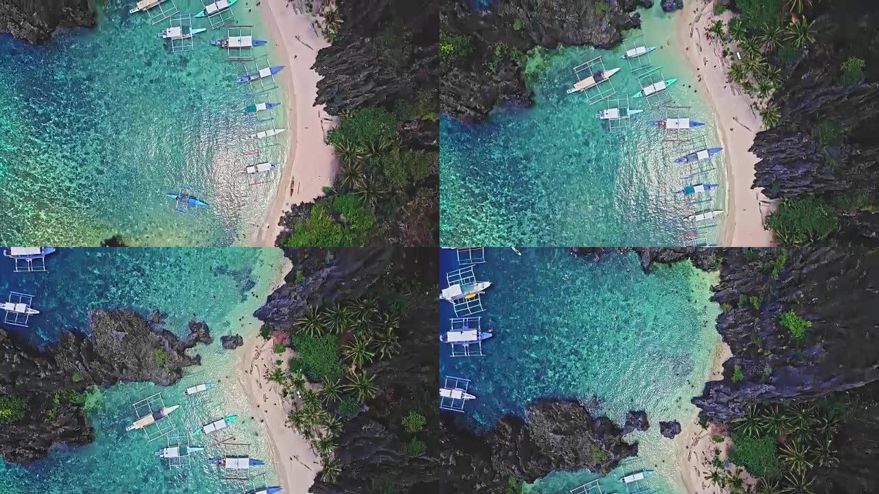 菲律宾巴拉望海滩鸟瞰图