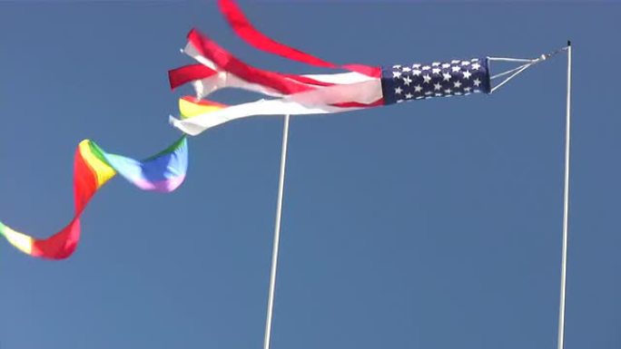 美国国旗制成的航海风向标（风向标、风向标）。