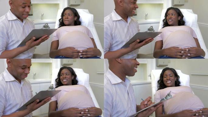 孕妇接受医生产前检查