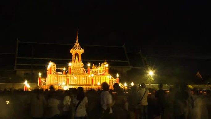 泰国的Visakha Puja Day at night延时