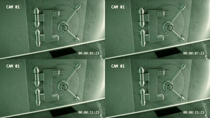金库的银行监控录像