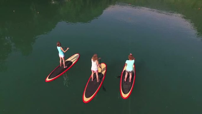 空中: 飞越冲浪者女友在布莱德湖上登船