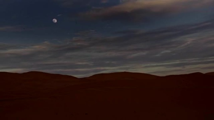 Night sky over desert. Full moon.