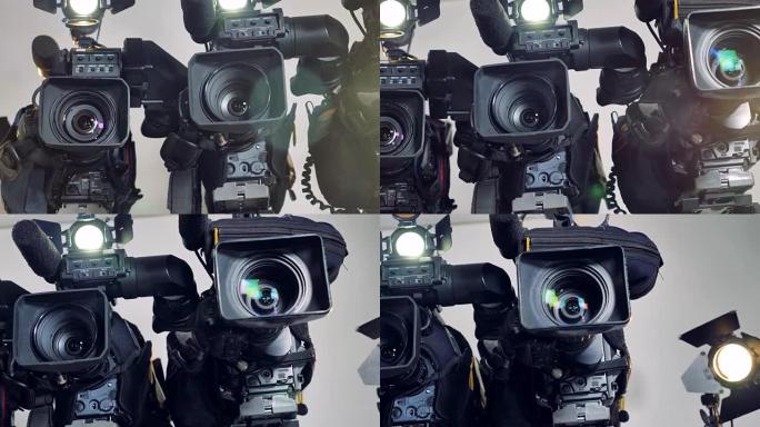 三个不同相机镜头的低近距离视图。