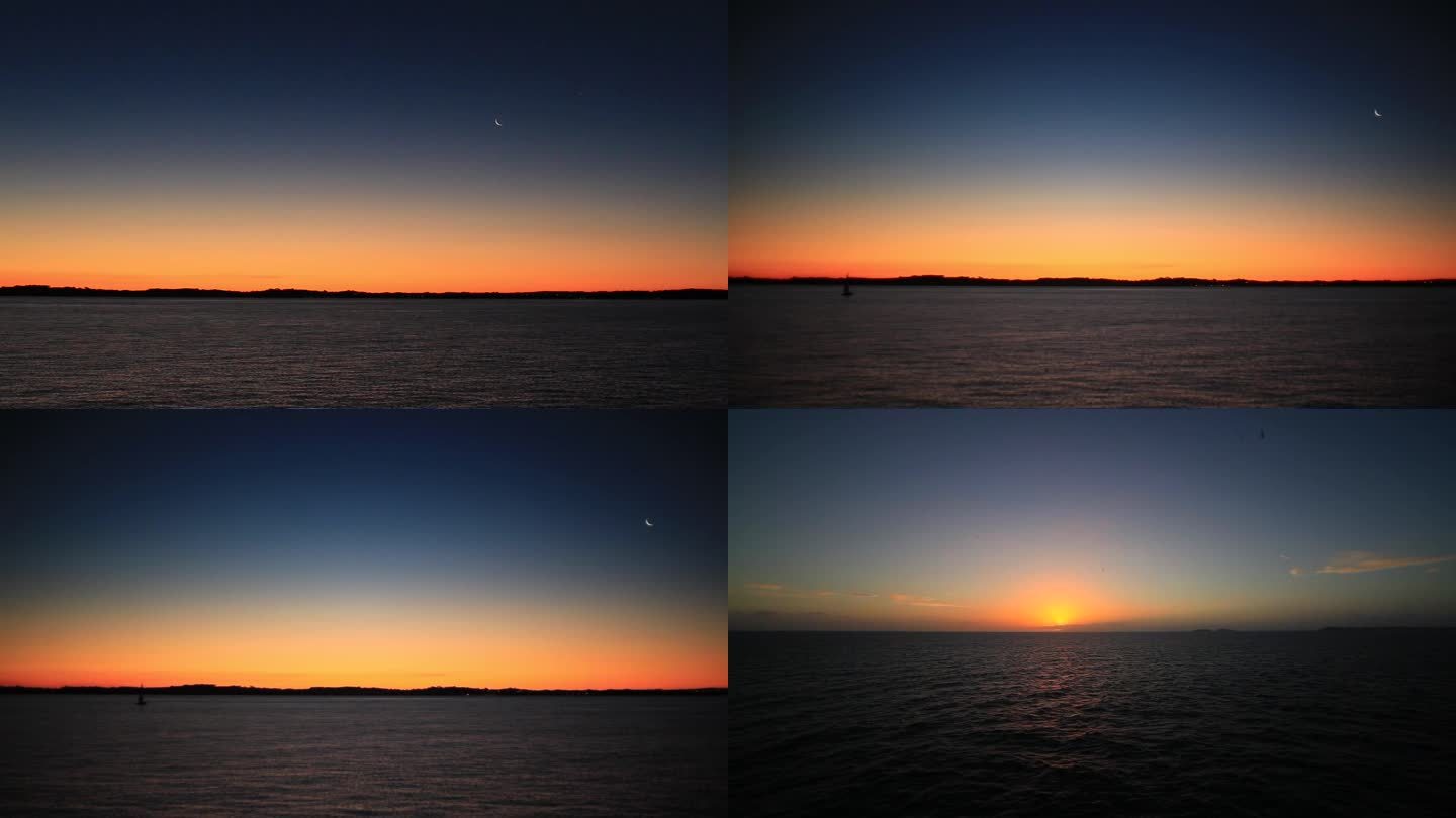 绝美海景海上晚霞日落