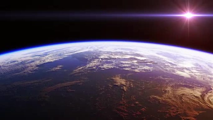 从太空可以看到地球的美丽景色。无缝循环。