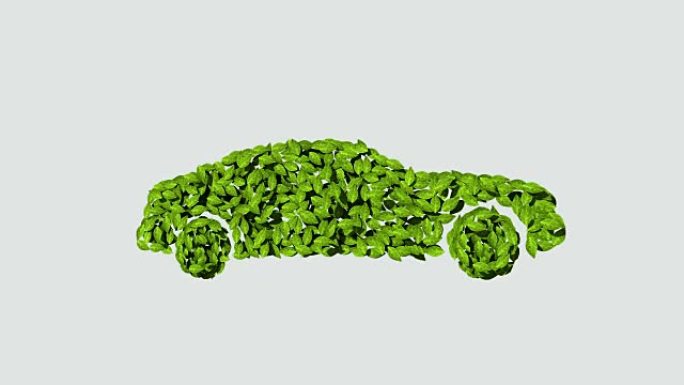 用树叶制成的生态绿色汽车。(包括阿尔法)