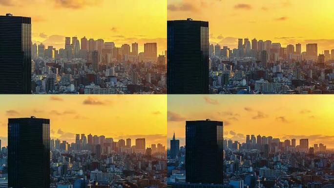 日本东京花旗的4k延时城市景观