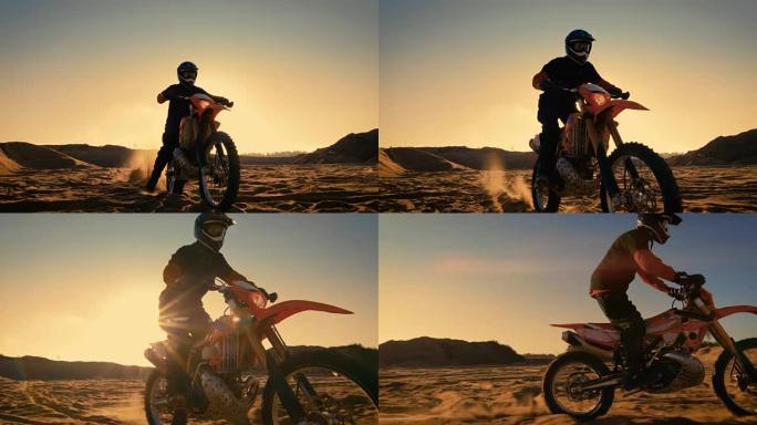 以下是职业摩托车越野赛车手在极端越野赛道上驾驶FMX摩托车的照片。