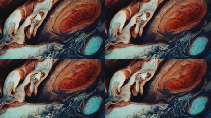 木星的表面和大红斑。