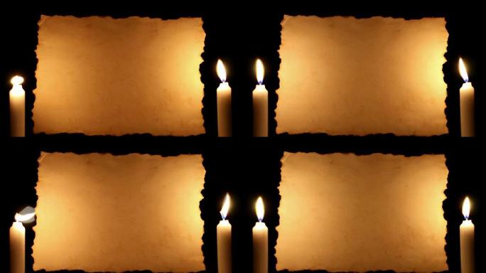 旧纸蜡烛中世纪