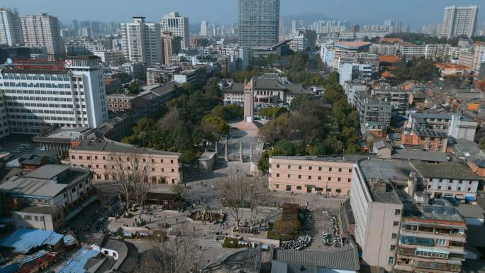 云南旅游昆明抗战胜利堂光华街酒杯楼远景