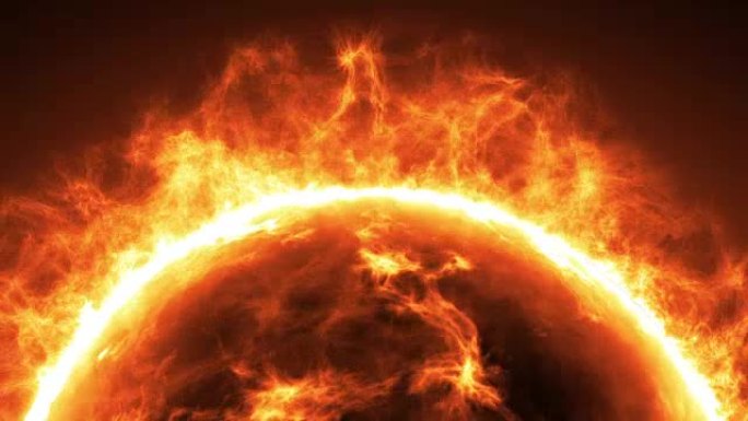 太阳表面有太阳耀斑。抽象科学背景