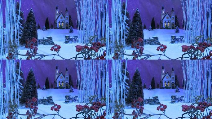 圣诞场景-森林中的教堂