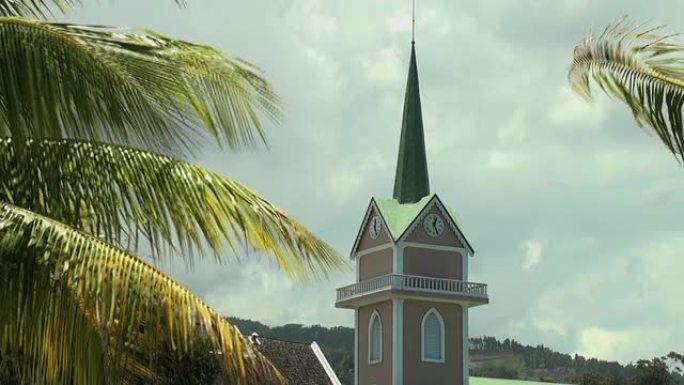 波利尼西亚最大的新教教堂帕皮提的钟楼