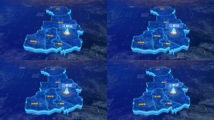 扬州市江都区蓝色三维科技区位地图