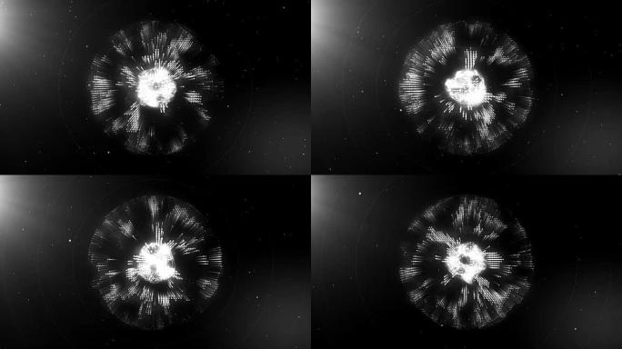 地球三维动画内部抽象能量核心