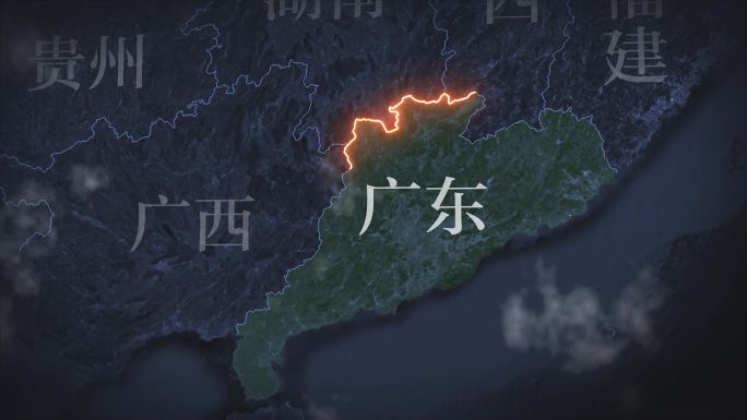 广东省地图AE模板