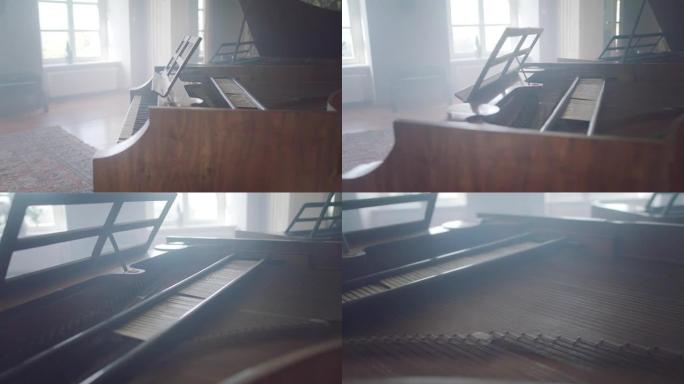 旧经典钢琴键盘特写