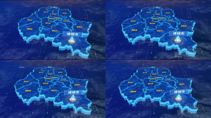 潍坊市诸城市蓝色三维科技区位地图