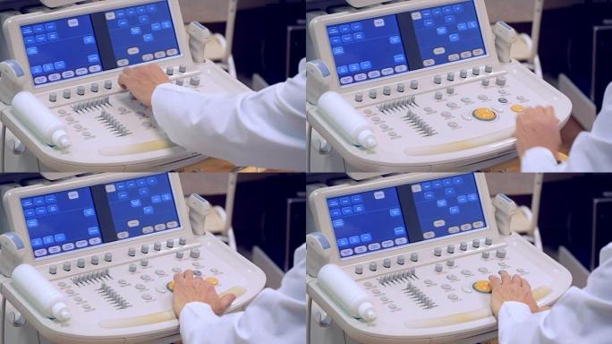 超声波检查小组由医生的手调节