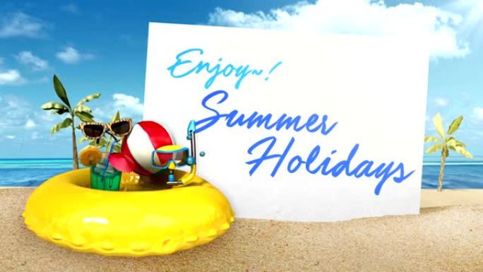 '享受!暑假准备暑假旅行。