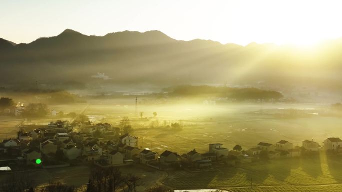 清晨阳光洒满大地