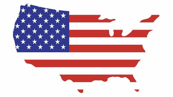 美国地图:和旗帜(过渡)