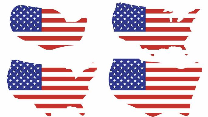 美国地图:和旗帜(过渡)