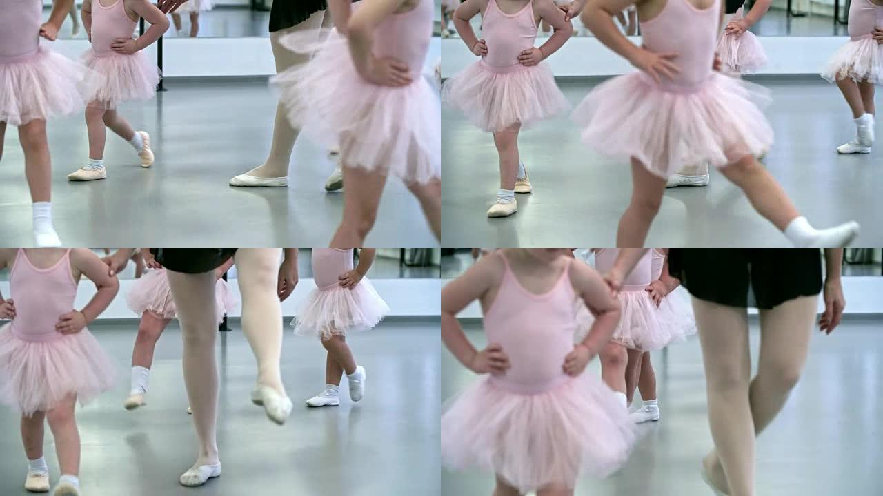 女孩上芭蕾舞课