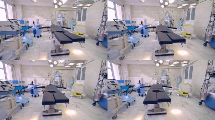 手术室中的设备和医疗器械。