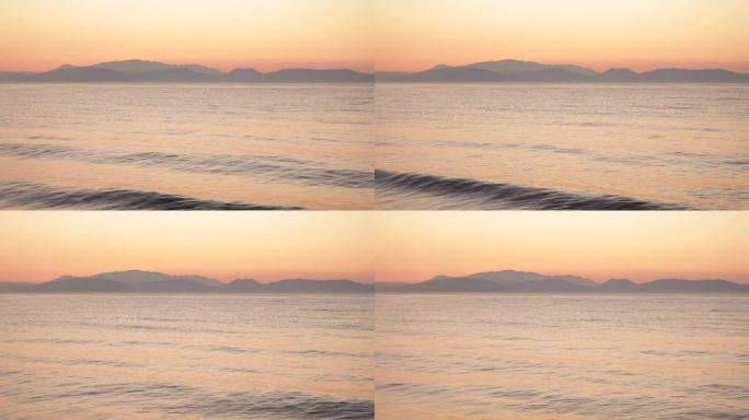 宁静，爱琴海和日落
