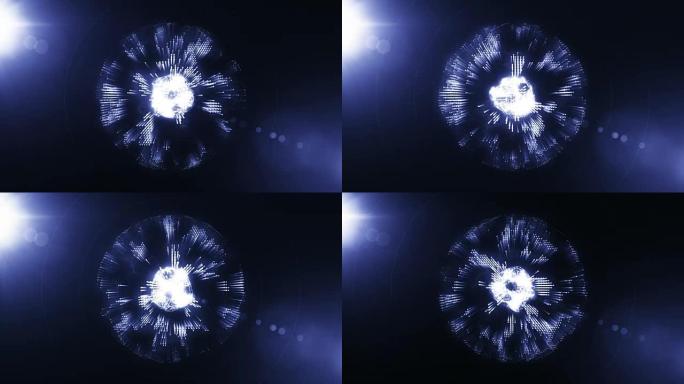 地球内部能量抽象分子的3D动画