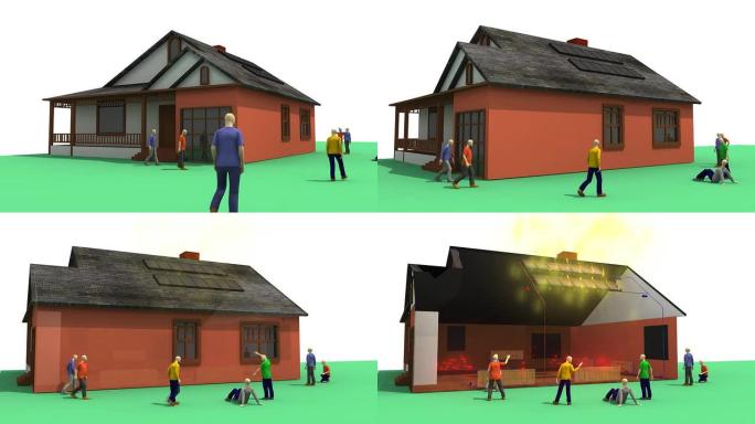 显示太阳能概念的3D动画