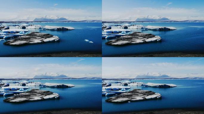 冰川湖Jokulsarlon的高清1080延时。冰岛南部