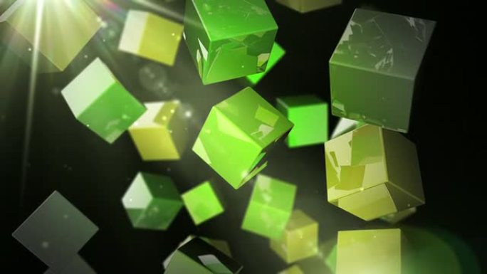明亮光泽立方体环-绿色条纹（全高清）