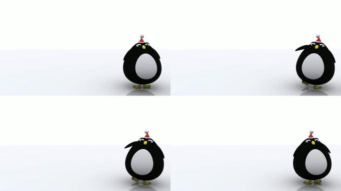 3D动画圣诞企鹅外出游行