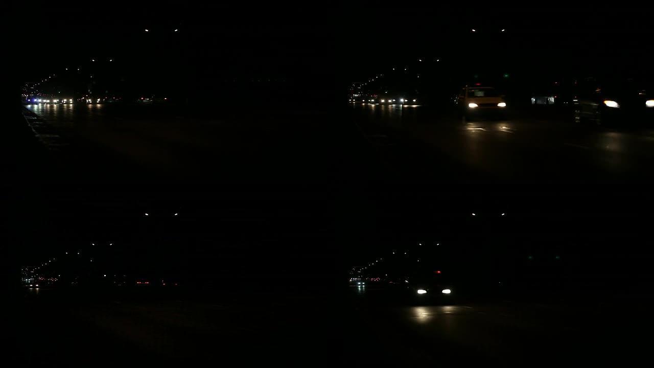 夜间运动车。