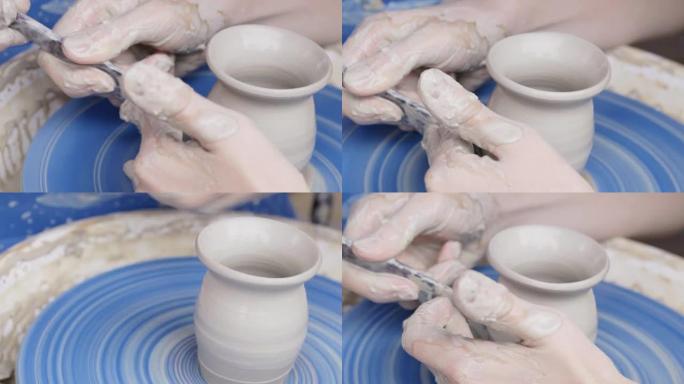 陶工的手，创造了一个土壶