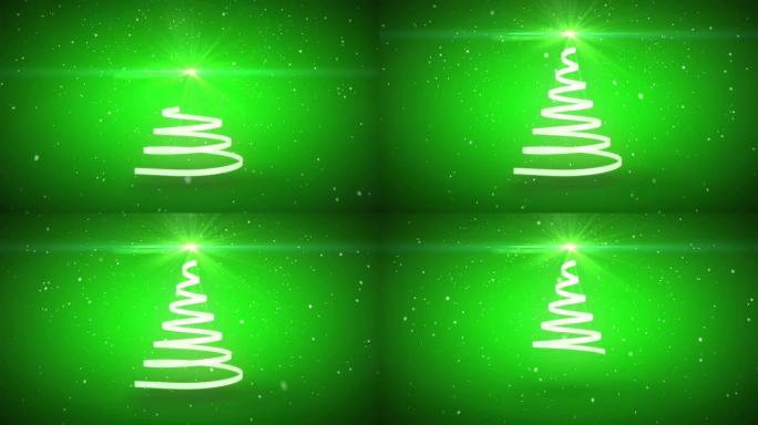 丝带旋转形成圣诞树形状