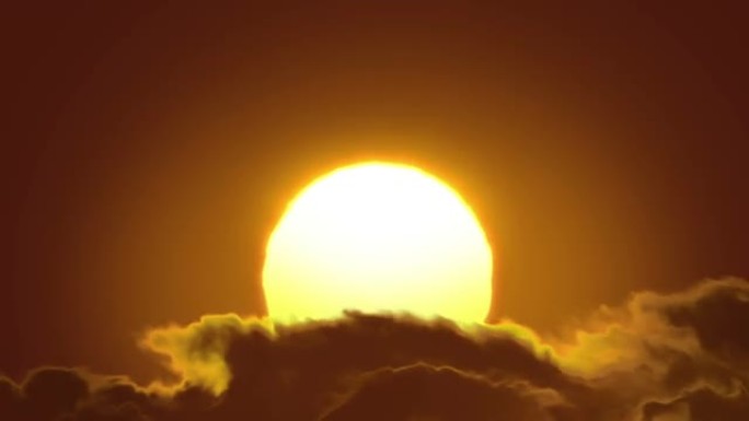 美丽的太阳和云彩在循环动画。HD 1080。