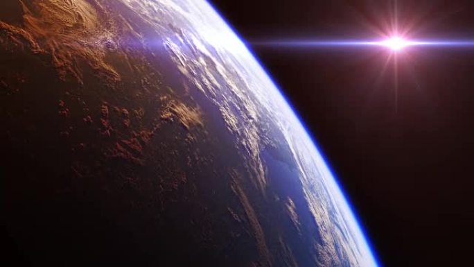 4K.从太空可以看到地球的美丽景色。逼真的3d动画。无缝循环。
