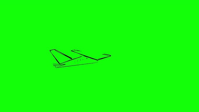 缓慢出现的白色飞机动画