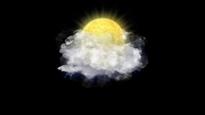 太阳云，天气预报图标