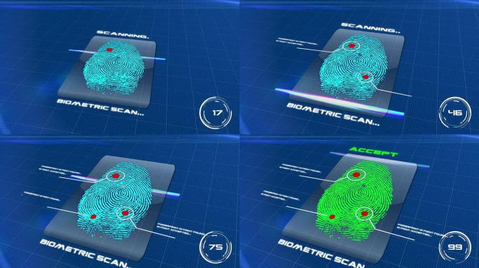 已接受生物识别指纹扫描