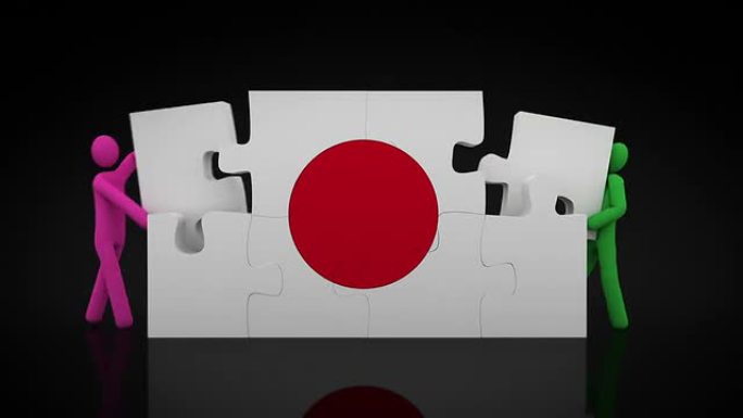 日本国旗难题。黑色背景。