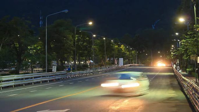 速度赛车车流公路夜景汽车