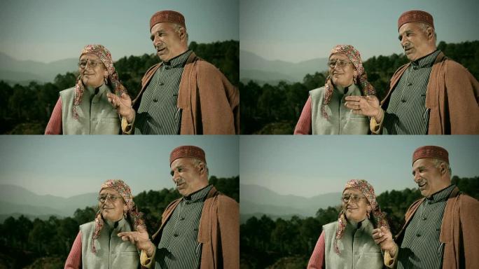 喜马偕尔邦人民：幸福的老年夫妇把目光移开