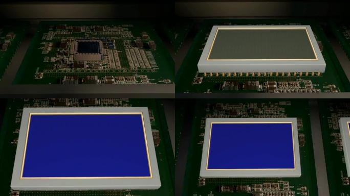 显示屏、电子芯片生产流水线特效动画素材高