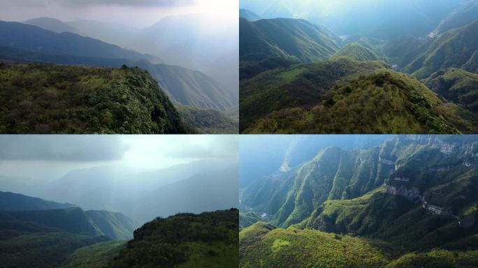 郊外群山山顶山峰4K航拍